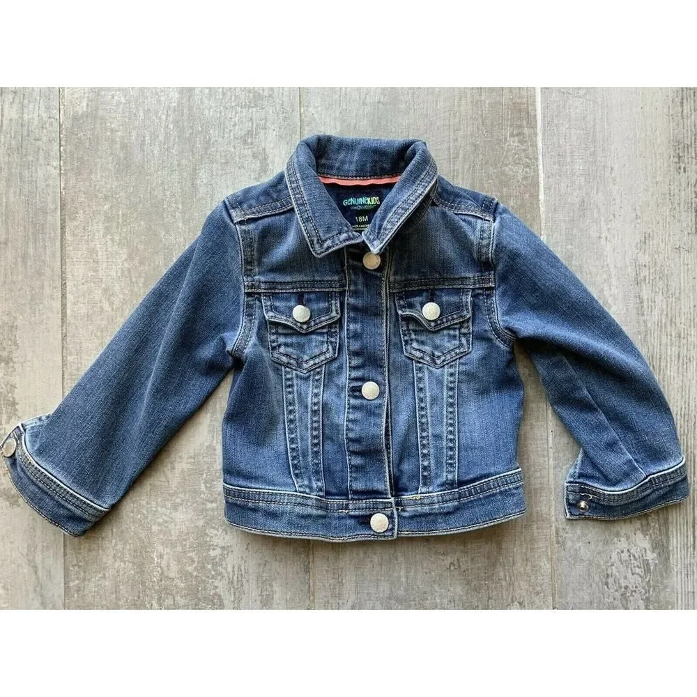 Genuine Kids From Oshkosh Girls Toddler Jean Denim Jacket Medium Wash 18M